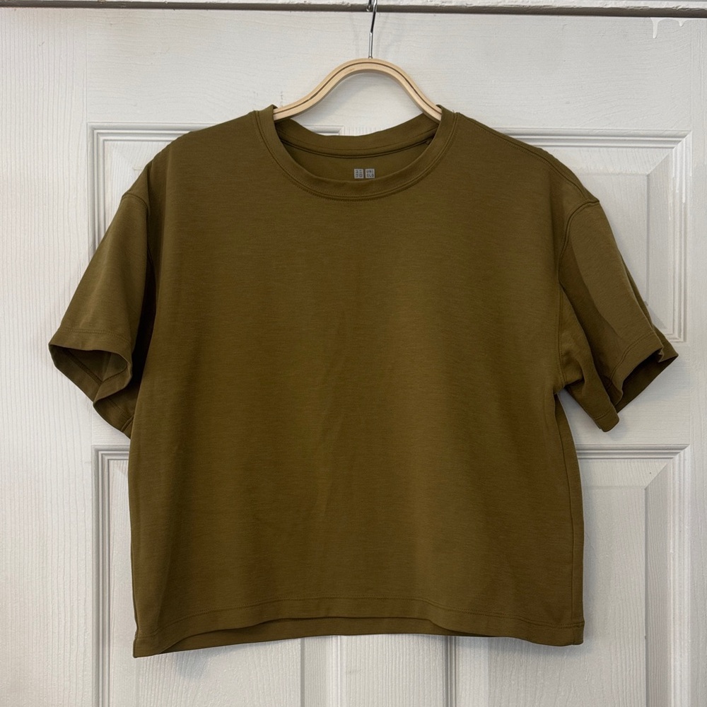 Uniqlo Olive Green Crop Top